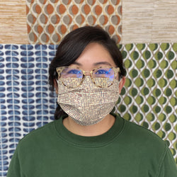 Organic Cotton Mask with Natural Dyes - Pacific (Red + Indigo)