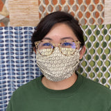 Organic Cotton Mask with Natural Dyes - Honeycomb (Gray)