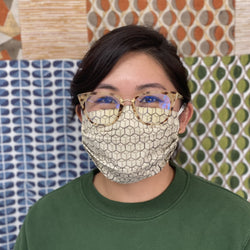 Organic Cotton Mask with Natural Dyes - Honeycomb (Gray)