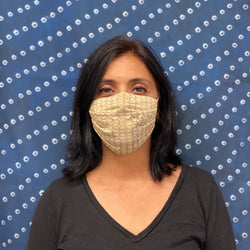 Organic Cotton Mask with Natural Dyes - Honeycomb (Indigo)